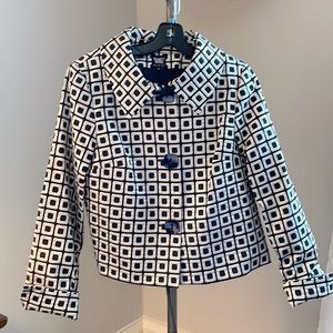 Worth Silver/black cropped evening jacket size 8